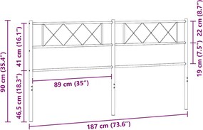 vidaXL Ανταλλακτικό κεφαλάρι Λευκό 180 εκ. Μεταλλικό