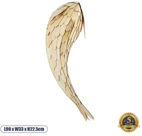 02359 GloboStar®  GOURAMI 02359 Boho Επιτοίχιο Φωτιστικό Απλίκα Μονόφωτο 1 x E27 IP20 Μπεζ Ξύλο - Μ98 x Π33 x Υ22.5cm