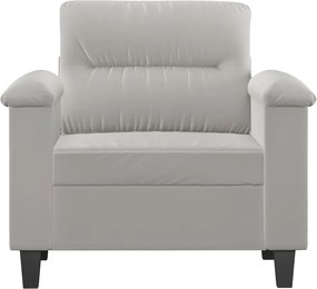 vidaXL Πολυθρόνα Ανοιχτό γκρι 60 εκ. Ύφασμα μικροϊνών