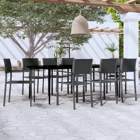 Σετ Τραπεζαρίας Κήπου 9 Τεμαχίων Μαύρο