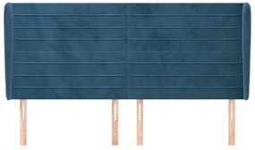 vidaXL Κεφαλάρι με Πτερύγια Σκούρο Μπλε 163x23x118/128 εκ. Βελούδινο