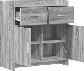 vidaXL Πλαϊνό γραφείο Γκρι Sonoma 75 x 36 x 80 εκ Επεξεργασμένο Ξύλο