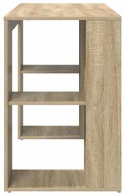 vidaXL Γραφείο με Αποθήκευση με ράφι Sonoma Δρυς 130 x 50.5 x 75 εκ.