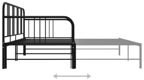 Πλαίσιο για Καναπέ-Κρεβάτι Πτυσσόμενο Μαύρο 90x200εκ Μεταλλικό - Μαύρο