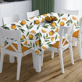 Αλέκιαστο Τραπεζομάντηλο (180x300) Dimcol Oranges 474 White-Orange