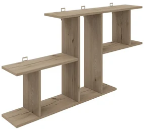 Ραφιέρα τοίχου Vertoura pakoworld σε oak απόχρωση 116x18.5x60cm