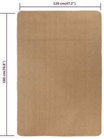 Χαλί Φυσικό Χρώμα 120 x 180 εκ. Γιούτα με Υπόστρωμα από Λάτεξ - Μπεζ