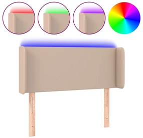 vidaXL Κεφαλάρι Κρεβατιού LED Καπουτσίνο 103x16x78/88εκ. Συνθετ. Δέρμα