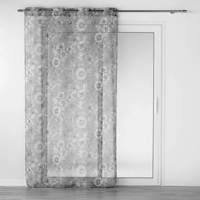 Κουρτίνες Douceur d intérieur  PANNEAU A OEILLETS 140 x 240 CM VOILE SABLE IMPRIME MILADY GRIS