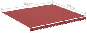 Τεντόπανο Ανταλλακτικό Μπορντό 4 x 3,5 μ. - Κόκκινο