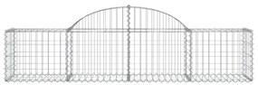 Συρματοκιβώτια Τοξωτά 50 τεμ. 200x50x40/60 εκ. Γαλβαν. Ατσάλι - Ασήμι