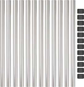 vidaXL Στύλος Περιφράξεων 12 pcs Ασημί 90 cm