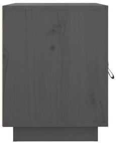 vidaXL Κομοδίνα 2 τεμ. Γκρι 40x34x45 εκ. από Μασίφ Ξύλο Πεύκου