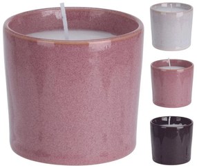Κερί Q76900220 Σε πήλινο δοχείο με reactive φινίρισμα γλάσου, 6.7 x 6.2 cm, σε 3 επιλογές χρώματος pink, white, purple.