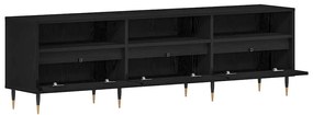 vidaXL Ντουλάπι TV Μαύρη δρυς 150 x 30 x 44.5 εκ. Επεξεργασμένο ξύλο