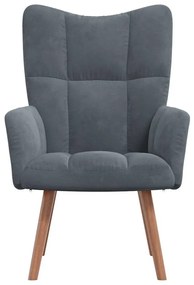 vidaXL Πολυθρόνα Relax Σκούρο Γκρι Βελούδινη