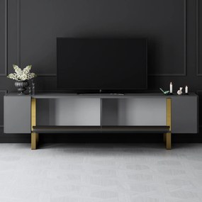 Έπιπλο Τηλεόρασης Ανθρακί / Χρυσό SEFEL 180x30x16
