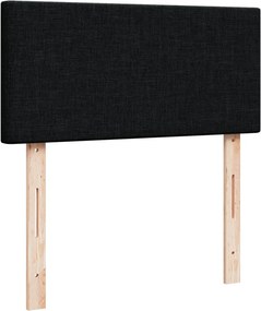 vidaXL Κρεβάτι Boxspring με Στρώμα Μαύρο 90x200 εκ. Υφασμάτινο