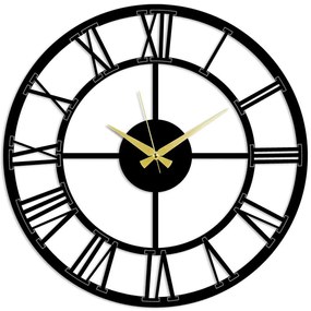 Ρολόι Τοίχου Pari 891TNL3636 Φ49cm Black-Gold Wallity Metal