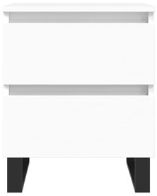 Κομοδίνα Λευκά 2 τεμ. 40 x 35 x 50 εκ. από Επεξεργασμένο Ξύλο - Λευκό