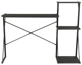 vidaXL Γραφείο με Ράφια Μαύρο 116 x 50 x 93 εκ.