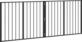 vidaXL Πόρτα Σκύλου 2 τμχ. Μαύρο 100 x 80 cm Επικαλυμμένος Χάλυβας