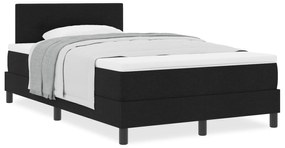 vidaXL Κρεβάτι Box Spring με Στρώμα Μαύρο 120x190 εκ. Ύφασμα