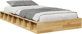 vidaXL Πλαίσιο κρεβατιού χωρίς στρώμα 100x200 cm μασίφ ξύλο δρυς