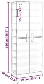 ΠΑΠΟΥΤΣΟΘΗΚΗ ΓΚΡΙ 60 X 30 X 166 ΕΚ. ΥΦΑΣΜΑΤΙΝΗ 337259