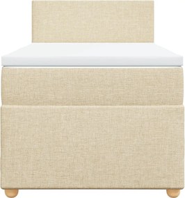 vidaXL Κρεβάτι Boxspring με Στρώμα Κρεμ 80 x 200 εκ. Υφασμάτινο