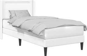 vidaXL Σκελετός Κρεβατιού με κεφαλάρι Λευκό 90 x 190 cm Τεχνητό Δέρμα