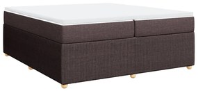 vidaXL Κρεβάτι Boxspring με Στρώμα Σκούρο Καφέ 200x200 εκ. Υφασμάτινο