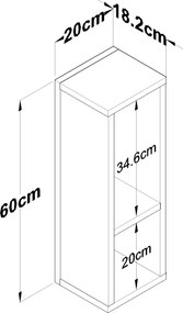 Βοηθητικό Τραπεζάκι Τραβερτίνη ACLOGRA 20x18.2x60