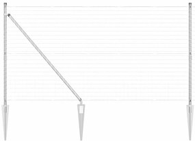 vidaXL Φράχτης με Στήλες. Ασημί 1.4 x 10 m Ατσάλι