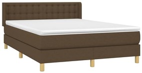 ΚΡΕΒΑΤΙ BOXSPRING ΜΕ ΣΤΡΩΜΑ ΣΚΟΥΡΟ ΚΑΦΕ 140X190 ΕΚ. ΥΦΑΣΜΑΤΙΝΟ 3130588