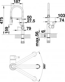 Blanco Catris-S Chrome - Μπαταρία Κουζίνας με Ντουςν