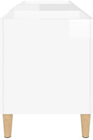 vidaXL Δισκοθήκη Γυαλιστερή Λευκή 121x38x48 εκ. από Επεξεργασμένο Ξύλο