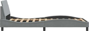 vidaXL Σκελετός Κρεβατιού Dover Γκρι 100x190 εκ Υφασμάτινο