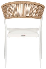 ΠΟΛΥΘΡΟΝΑ ΑΛΟΥΜΙΝΙΟΥ ΛΕΥΚΗ PE RATTAN TEXTLINE 45x63x82Υεκ.HM5891.02 - HM5891.02