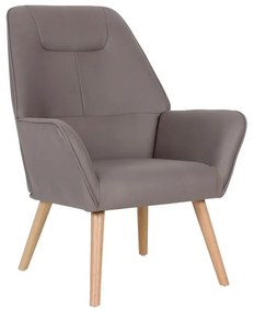 WOODWELL NATTALY Πολυθρόνα - Μπερζέρα K/D, Ύφασμα Nabuk Ανοιχτό Καφέ 76x78x101cm Ε7140,2