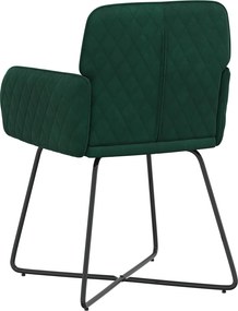 vidaXL Καρέκλες φαγητού 4 pcs Βελούδο Σκούρο Πράσινο