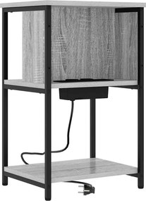 vidaXL Κομοδίνο 2 τεμ. Γκρίζο Σονομα 38 x 31 x 61 εκ