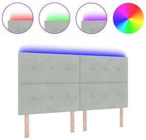 vidaXL LED Κεφαλάκι Φωτισμού Γκρι 90 εκ Βελούδο