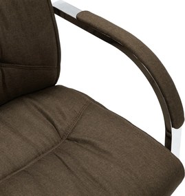 vidaXL Καρέκλα Γραφείου «Πρόβολος» Καφέ Υφασμάτινη