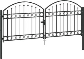 vidaXL Πύλη Φράχτη ASSEN 301 x 175,5 εκ. Ατσάλι Γκρι Κλειδώσιμο
