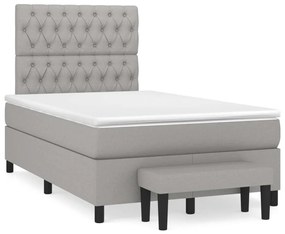 ΚΡΕΒΑΤΙ BOXSPRING ΜΕ ΣΤΡΩΜΑ ΑΝΟΙΧΤΟ ΓΚΡΙ 120X200 ΕΚ. ΥΦΑΣΜΑΤΙΝΟ 3136821