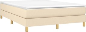 vidaXL Κρεβάτι Boxspring με Στρώμα Κρεμ 140x200 εκ. Υφασμάτινο