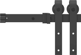 vidaXL Συρόμενη Πόρτα Φυσικό και Μαύρο 93 x 202 cm