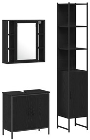 vidaXL Ντουλάπα Νιπτήρα Μπάνιου  Μαύρο Δρυ 60x30x60 εκ. Επεξεργασμένο Ξύλο