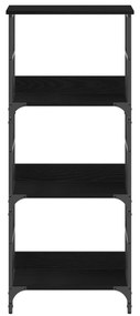 vidaXL Βιβλιοθήκη Μαύρη Βελανιδιά 50x33x117,5 εκ. Επεξεργασμένο ξύλο και Χάλυβας